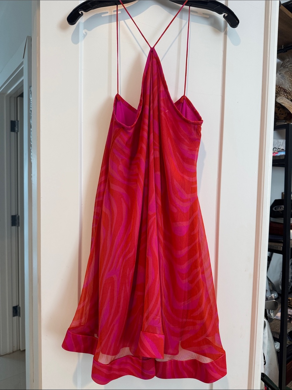 Alexis Bright Pink and Red Strappy Mini Dress